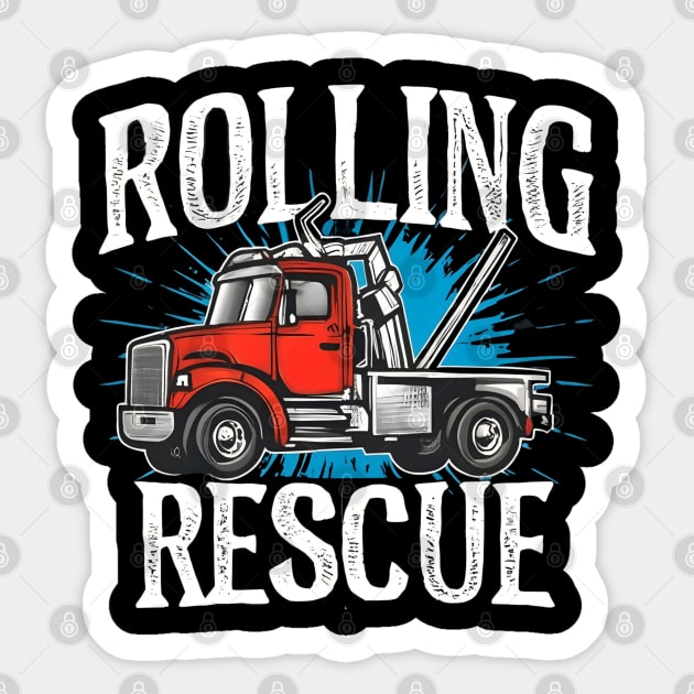 Tow truck Rolling Rescue Sticker by NomiCrafts